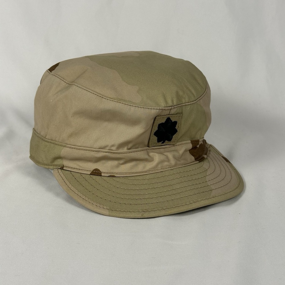 US Army 3 Color Desert Camo Patrol Cap DCU Size 7 Rank Patch Military Sekri 1999